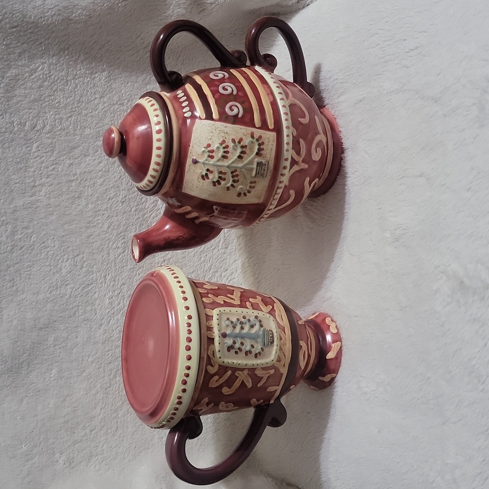 Vintage Pfaltzgraff Holiday Spice teapot and mug set